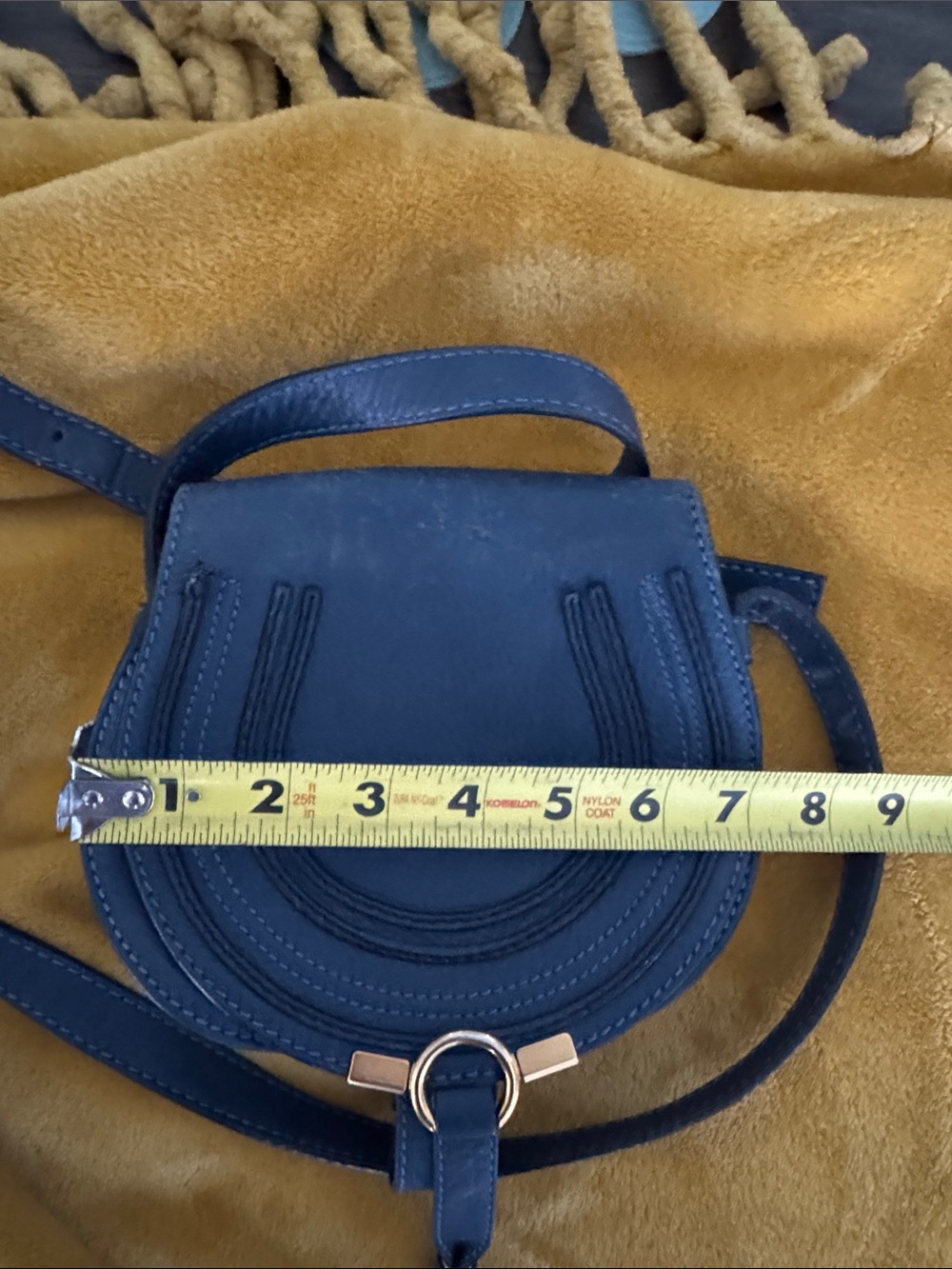 Chloe Marcie Small saddle bag blue leather - Picture 12 of 15